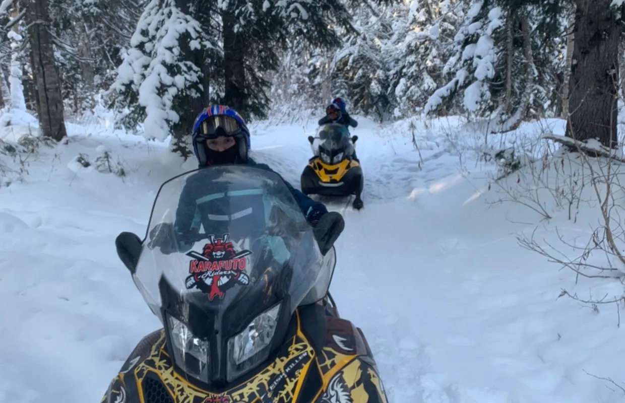 Winter snowmobile tour to Cape Evstaphia and Turquoise Lakes
