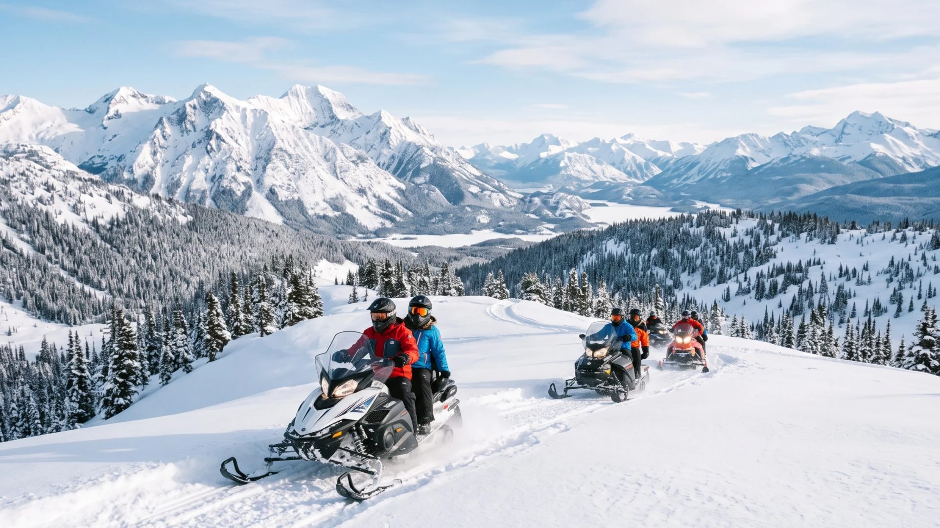 Winter snowmobile trip to Mud Volcano