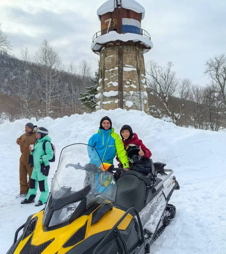 Four-hour snowmobile rides through the winter forest (Ozhidaevo)